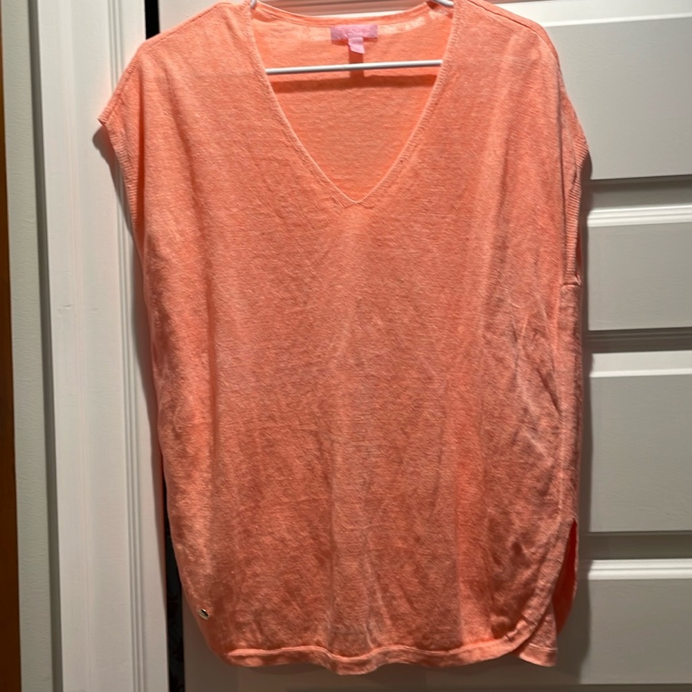 Orange linen Lilly Pulitzer sleeveless tunic